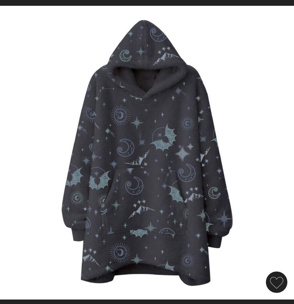 Target X ACOTAR Oversized Hooded Blanket Sweatshirt Night Court Celestial Grey